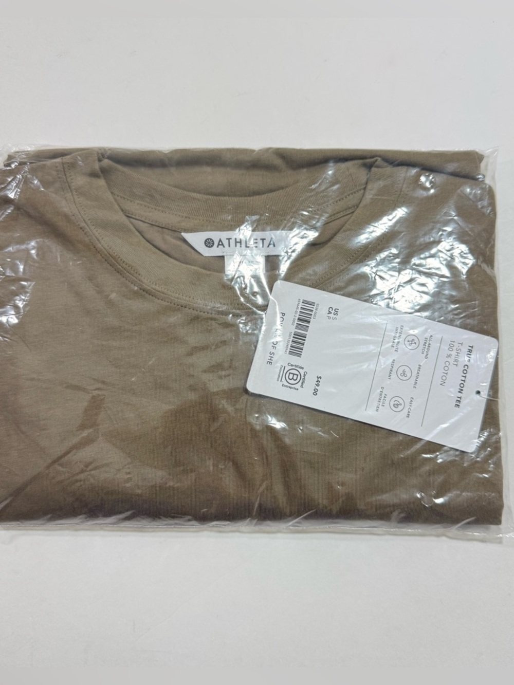 New Athleta True Cotton Tee Shirt Clay - Picture 2 of 4